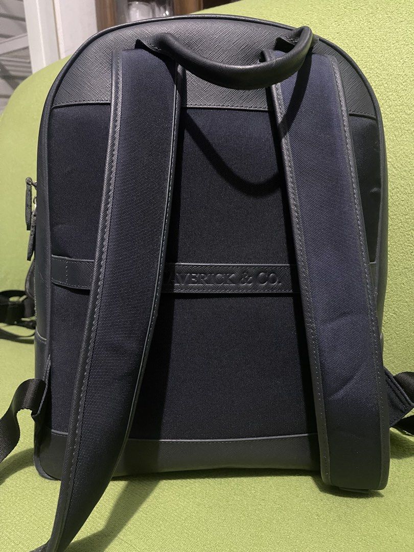 maverick &Co (Category: Backpacks) located in Makati City. Submitted by rhamshoppe2027 (Listing ID 1458220334, Image 3). Description: for sale only authentic maverick &Co dome shape color navy blue business backpack saffiano leather n nylon combine water resistant nylon 15inch macbook kasya unit only 9/10 condtion gagamitin na lng makati area pick up only mop gcash.