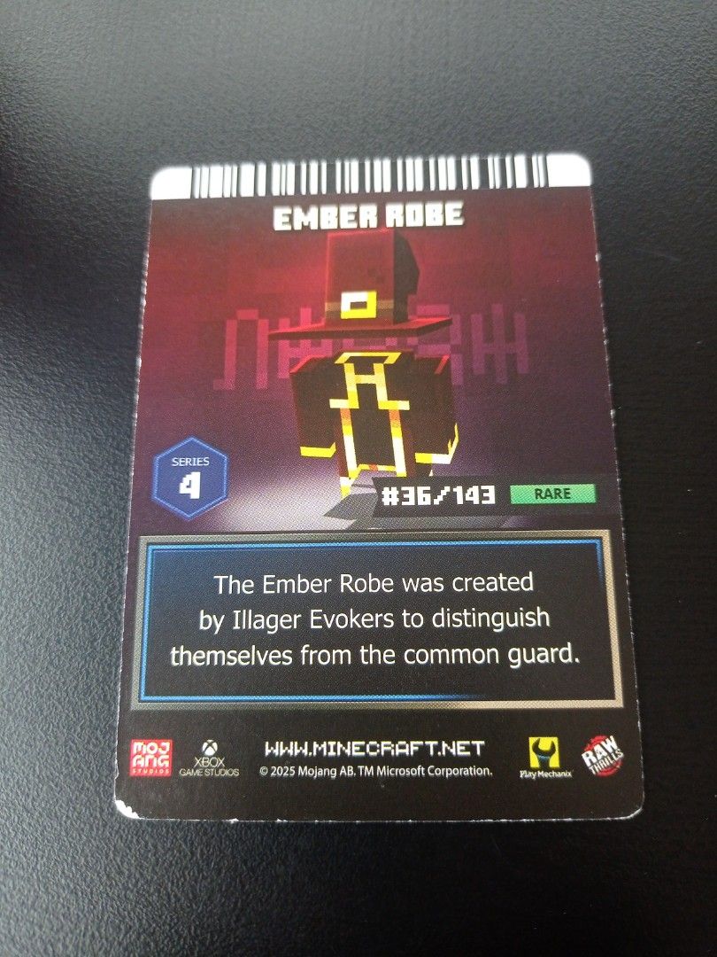 Minecraft Dungeons Arcade Cards - Ember Robe & Dani Skin (Category: Raw Singles) located in Paranaque City. Submitted by annhua17524 (Listing ID 1458140771, Image 2). Description: - 2 Minecraft Dungeons Series 4 Arcade Cards - Ember Robe Armor Card (#36/143) - Dani Skin Card (#87/143) - Rarity: Rare - Sold Per Card.