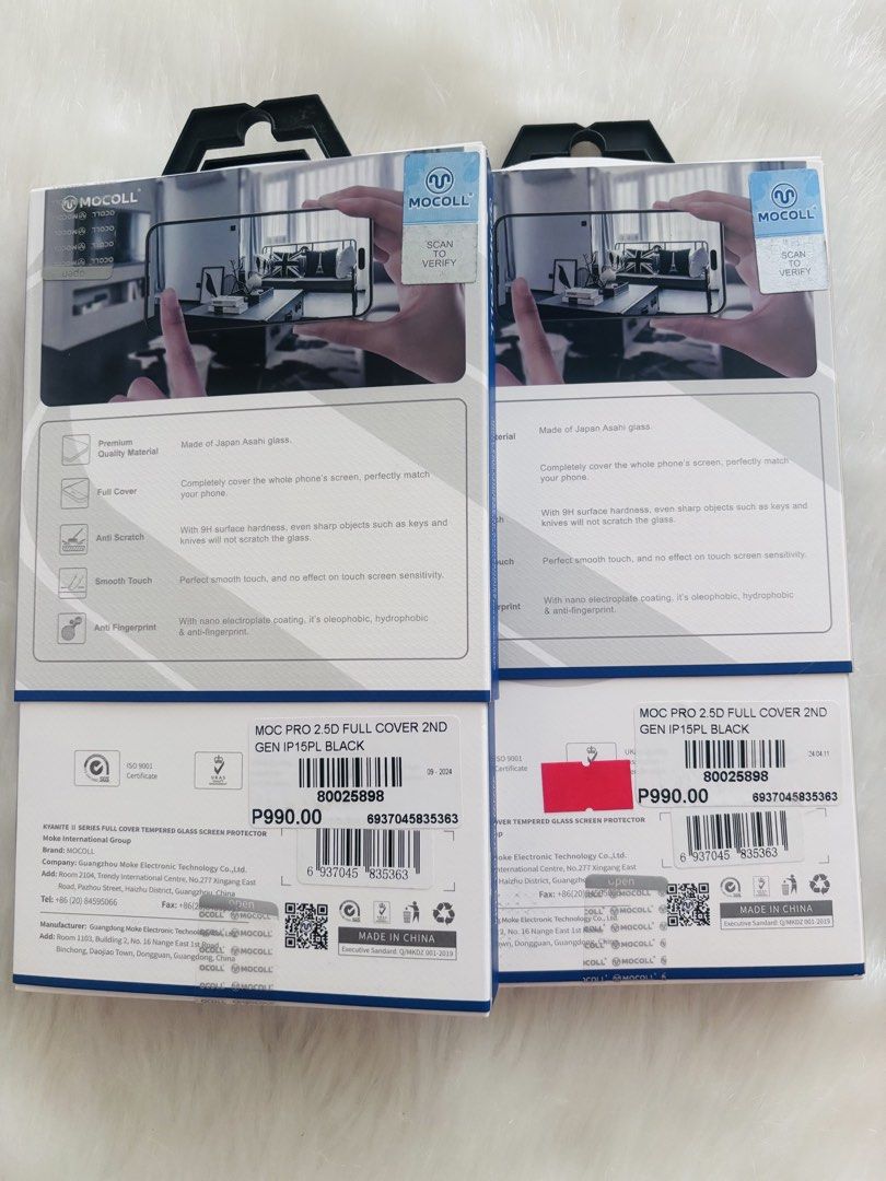 Mocoll screen protector for iphone 14 and 15 plus (Category: Other Mobile & Gadget Accessories) located in Manila. Submitted by mariellaesguerra (Listing ID 1458212506, Image 2). Description: Origibal mocoll from power mac.