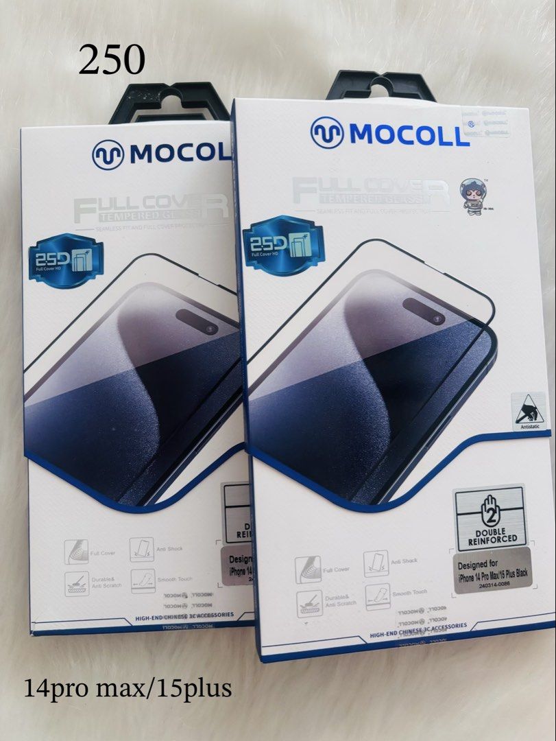 Mocoll screen protector for iphone 14 and 15 plus (Category: Other Mobile & Gadget Accessories) located in Manila. Submitted by mariellaesguerra (Listing ID 1458212506, Image 1). Description: Origibal mocoll from power mac.