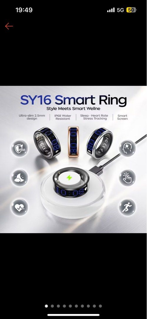 Modofo Smart Ring (Category: Wearables & Smart Watches) located in Taguig. Submitted by heyshopperk (Listing ID 1458206645, Image 3). Description: Size 8 Like New.