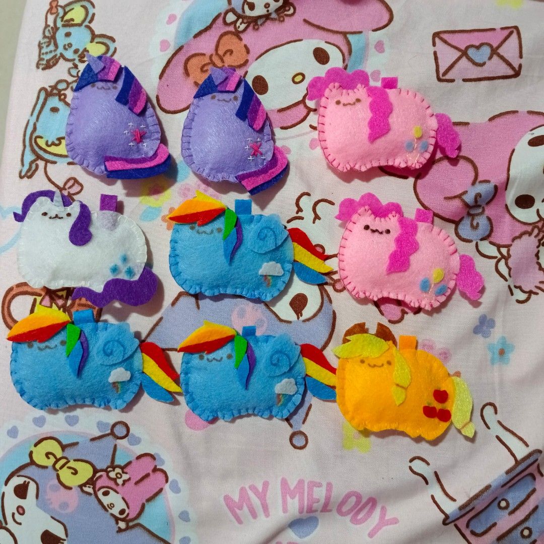 My little pony | MLP felt keychain (Category: Character Goods) located in Davao. Submitted by sshleepy (Listing ID 1458204839, Image 1). Description: applejack 60 pinky pie 60 rainbow dash 70 twilight sparkle 70 rarity 60 selling whats left! dm me if u want to order or have questions!.