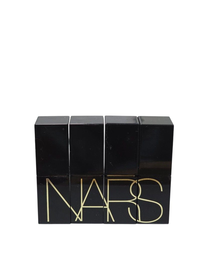 NARS Audacious Lipstick (Category: Makeup) located in Taguig. Submitted by altainfante (Listing ID 1458240579, Image 2). Description: - 4 travel-sized NARS Audacious lipsticks - Shades: inappropriate red, lovin lips, rosecliff, jolie mome - Ideal for trying different looks or for gifting - Each lipstick case features the iconic NARS logo - 370 per pc, 1450 for set.