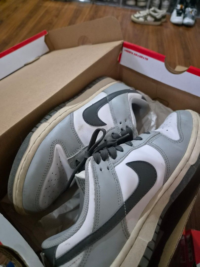 Nike Dunk Low Grey White (Category: Sneakers) located in Rizal. Submitted by nhacio06 (Listing ID 1458182092, Image 1). Description: - Nike Dunk Low (Classic Grey/White Colorway) - Minor scuffs on the midsole - Original laces still tied - Comes with original box size 8 / 25cm slightly negotiable pm me for faster transaction.