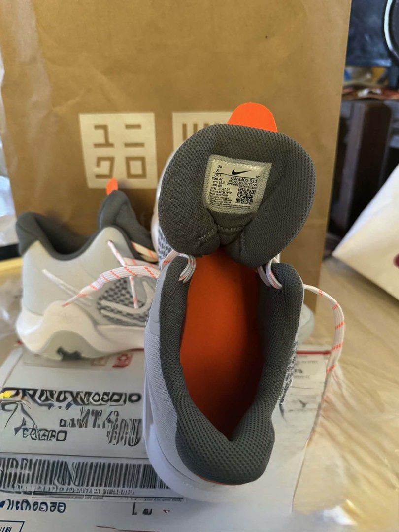 Nike KD Trey 5 IX (Category: Sneakers) located in Las Pinas. Submitted by jhenize25 (Listing ID 1458220167, Image 1). Description: Pure Platinum/Total Orange’ colorway.