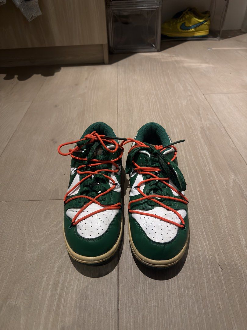 Off-White x Nike Dunk Low “Pine Green” Sneakers (NO BOX, 100% AUTHENTIC, WORN) (Category: Sneakers) located in Manila. Submitted by goldenocean.c0d53f (Listing ID 1458170347, Image 3). Description: .