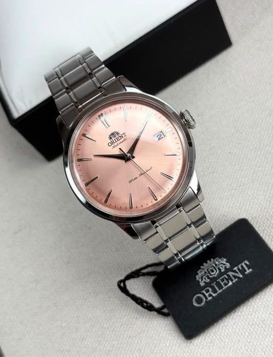 Orient 38mm Bambino RA-AC0M11Y (Category: Women's Watches) located in Manila. Submitted by seikowatchfactory (Listing ID 1458193049, Image 1). Description: Model: RA-AC0M11Y Price: 11995 Specifications: Case Diameter: 38.4mm Case Thickness: 12.5mm Lug Width: 20mm Lug-to-lug: 44mm Crystal: Domed mineral glass Exhibition See-Through Case Back 30 meters Water Resistance Total Weight: 113g Caliber: Orient F6724 Automatic and hand-winding mechanical m