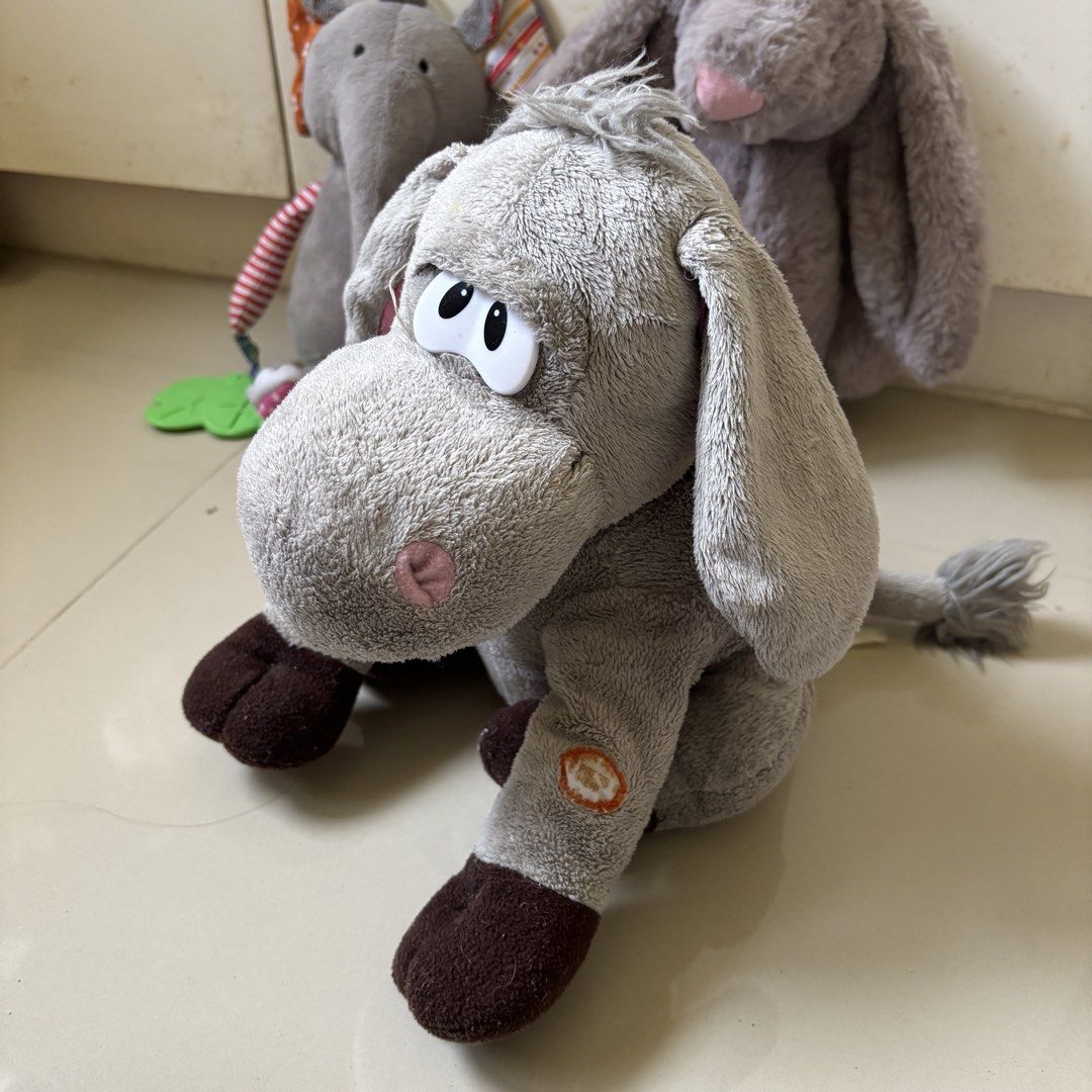 playsmart bundle (Category: Infant Playtime) located in Manila. Submitted by lavieelle (Listing ID 1458133446, Image 2). Description: - baby toys bundle for 150 ‼️ - brand: playsmart - jellycat bunny not available - donkey is battery operated but not tested - elephant plushie with sensory layout - rfs: decluttering .