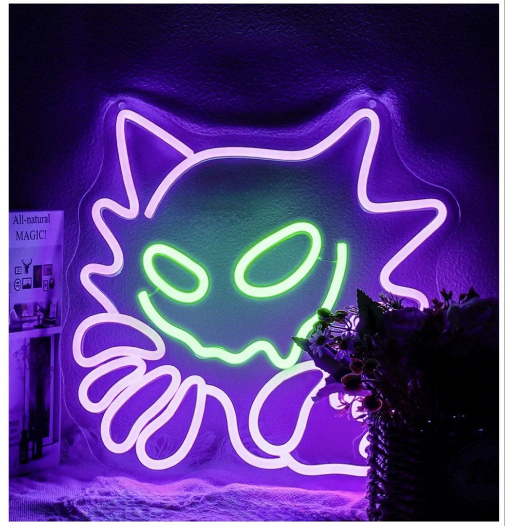 Pokémon: Haunter Neon LED Wall Light (Category: Lighting) located in Caloocan City. Submitted by neverletmigo (Listing ID 1458151703, Image 1). Description: - New and Unused - Featured Pokémon: Haunter - Durable acrylic backboard with hanging holes - Compact size: 33cm wide x 34.4cm tall - Ideal for bedrooms, gaming rooms, or party decorations.