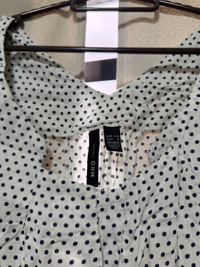 Polka dot dress [MANGO] (Category: Dresses) located in Cainta. Submitted by shop.nini (Listing ID 1458195412, Image 2). Description: Length: 29 in Width (upper part): 14-15 in.