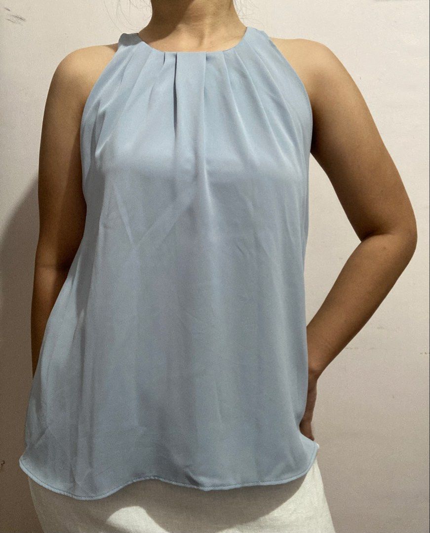 Powder Blue Halterneck Top (Category: Blouses) located in Tayug. Submitted by deklutter_ (Listing ID 1453069630, Image 2). Description: So nice irl! Bust fits upto 40 inches Best fits for med to semi large No issues ‼️Pls haggle responsibly. Items are priced according to their overall condition..