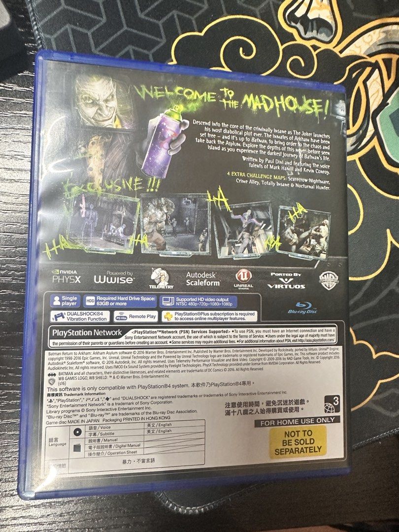 PS4 Batman: Return to Arkham - Arkham Asylum & Arkham City (Category: PlayStation) located in Manila. Submitted by duduballs07 (Listing ID 1458179965, Image 2). Description: - PS4 Game: Batman: Return to Arkham Collection - Includes: Arkham Asylum and Arkham City - Condition: Both discs and cases are in great shape - Perfect for any Batman fan looking for a great gaming experience.