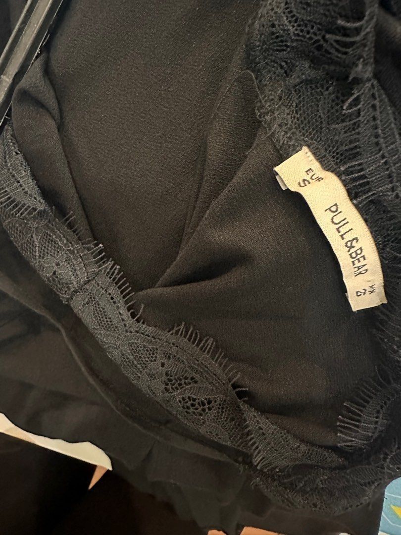 Pull & Bear Black Lace Trim Slip Dress Size S (Category: Dresses) located in Quezon City. Submitted by decluttering_alot (Listing ID 1458112508, Image 3). Description: - Black slip dress from Pull & Bear - Features delicate lace trim on neckline and hem - Adjustable spaghetti straps Size: Small RFS: closet cleanup Brand new and never worn!.