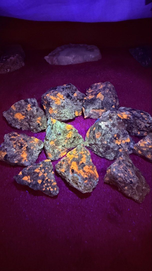 Raw Fluorescent Sodalite (similar to Yooperlite) (Category: Vintage Collectibles) located in Cebu City. Submitted by dearmallory (Listing ID 1458183441, Image 3). Description: Raw fluorescent sodalite (similar to yooperlite) Prices vary by sizes. Price is also per piece Inventory: 35php - 2 pcs left 50php - 5 pcs left 60php - 2 pcs left 80php - 3 pcs left Note: price is per piece.