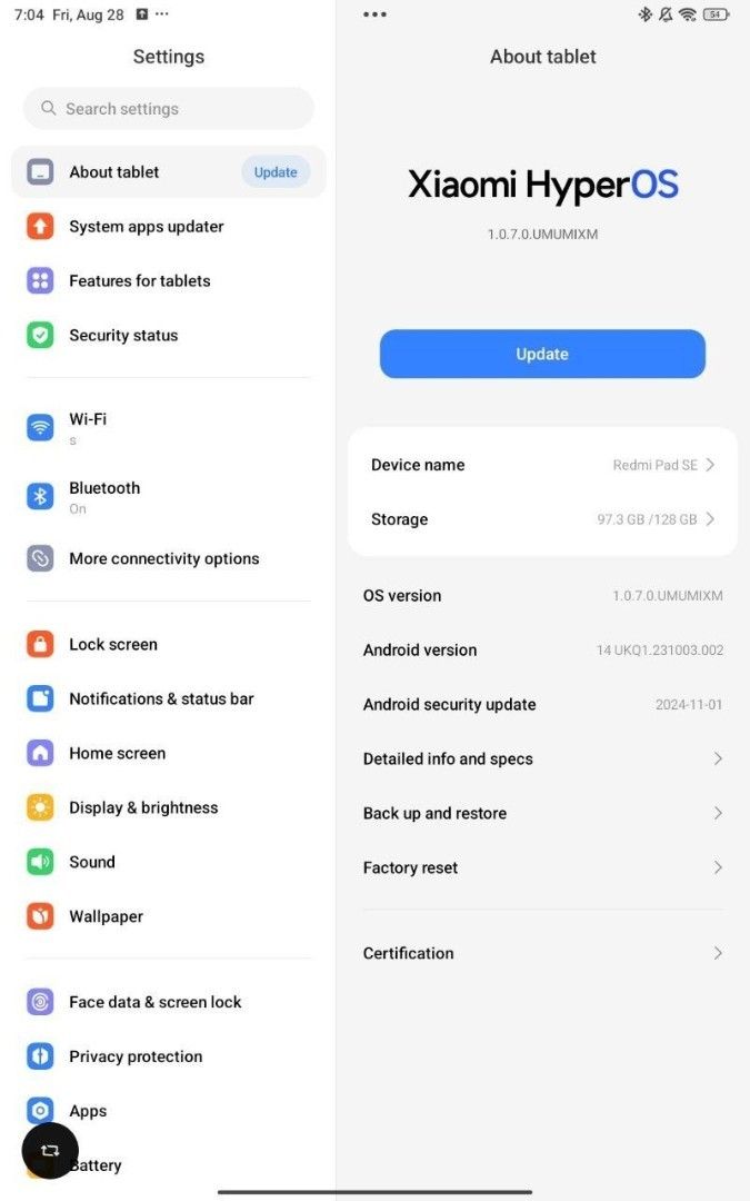 Redmi Pad Se 11 inches (Category: Android) located in Manila. Submitted by ninijane123 (Listing ID 1458239742, Image 2). Description: Xiaomi Redmi Pad SE Purple 128 GB storage 4 GB RAM Size: 11 inches Inclusions: • Black tablet case • Black mouse (via bluetooth) • AAA batteries for mouse (2 pcs) • Black and grey mouse pad (cat design) • Black wireless keyboard (via bluetooth) ps. may yupi sa likod, na-receive ko yan ng ganyan na, but it's working