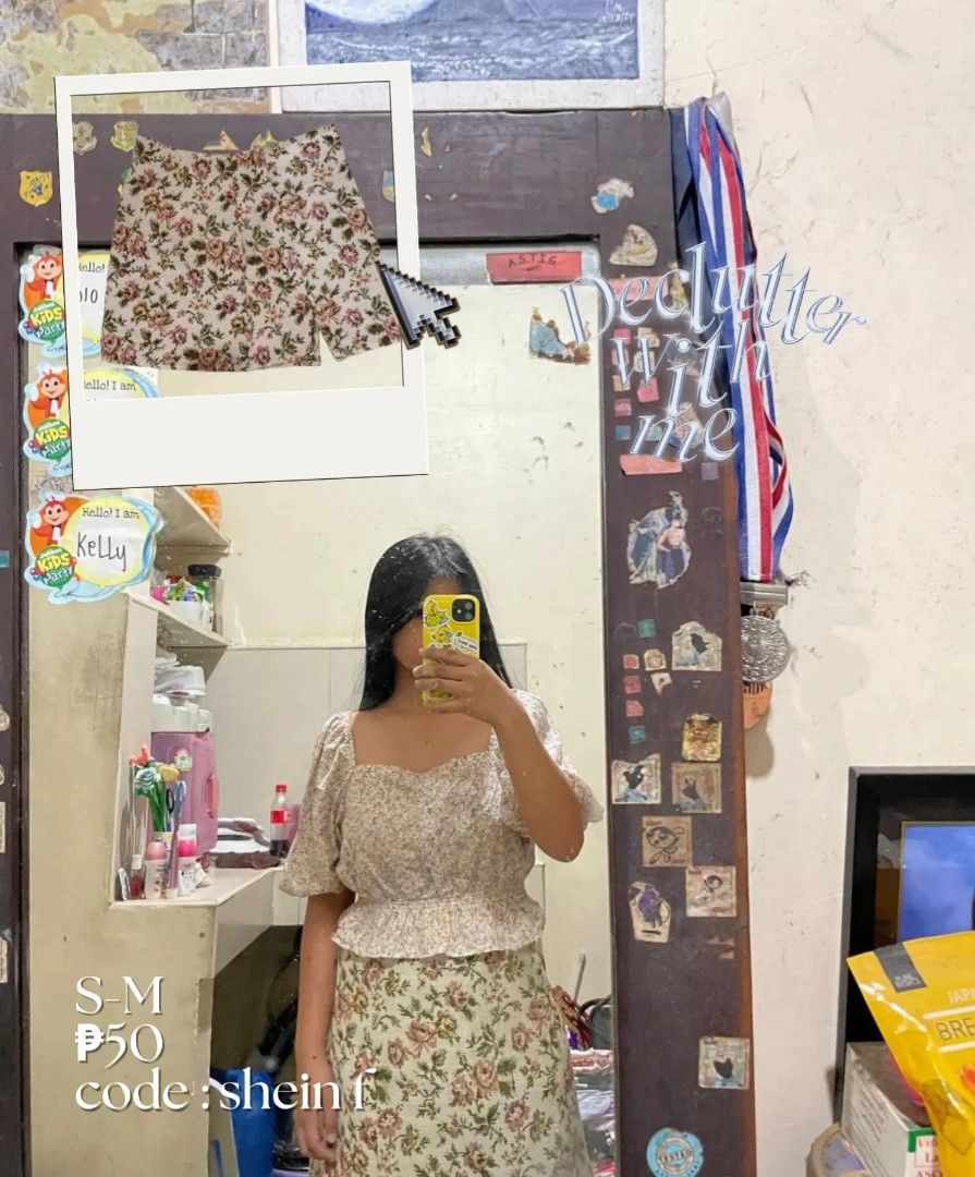SHEIN Floral Skirt (Category: Skirts) located in Pasig City. Submitted by damadenoche_ (Listing ID 1458218107, Image 2). Description: No issues, need to declutter..