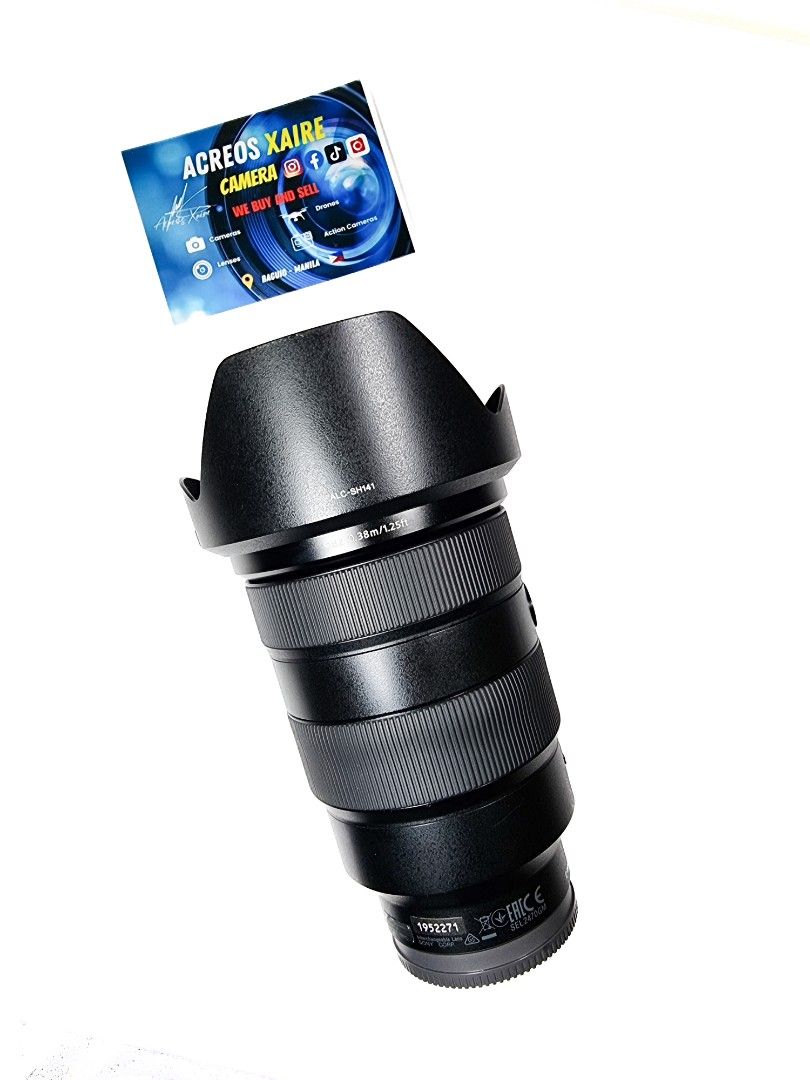 Sony 24-70mm F2.8 GM (Category: Lens & Kits) located in Baguio. Submitted by acreoscamera (Listing ID 1458256949, Image 2). Description: Sony 24-70mm F2.8 GM FE ✨️📸 Price: 59,990.00 Cosmetics: 9/10 (Still good condition and with slight rubber peel sobrang unti lang) Glass: Clean Glass (No dust or fungus) No issues Actual Photo posted📸 No more last priced AF and MF Working ✨️Inclusions: Front and rear cap Lens Hood ⛩️Location: Baguio City Open f