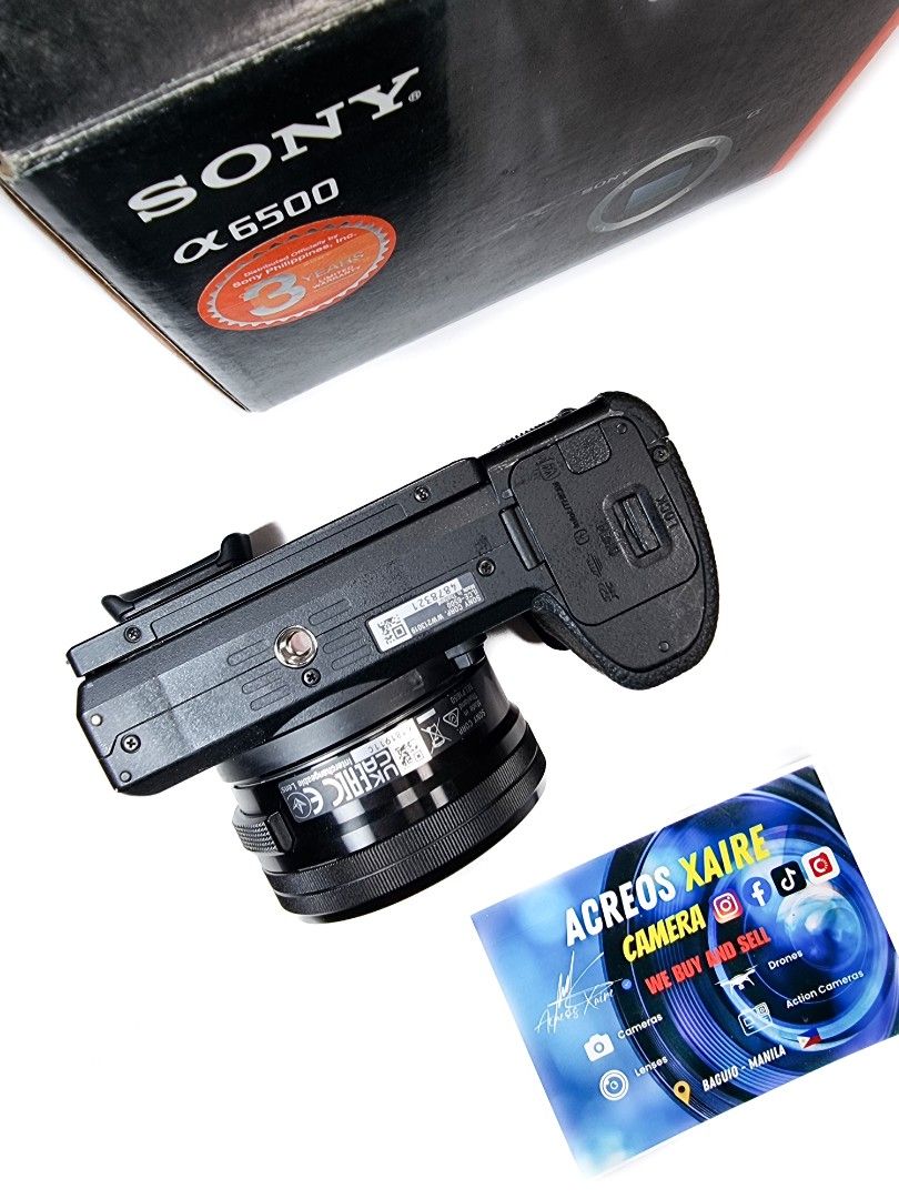 Sony A6500 + 16-50mm (Category: Cameras) located in Baguio. Submitted by acreoscamera (Listing ID 1458257822, Image 3). Description: Sony A6500 + 16-50mm ✨️️📸 Price: 38,500.00 Cosmetics: 9/10 (With slight signs of usage) Lens: No Fungus Screen: Touch screen working and no vignette Shutter Count: 6,XXX No issues No more last priced AF and MF Working No repair history All buttons are functional and all working ✨️Inclusions: Full Rig Cage 2x Batter