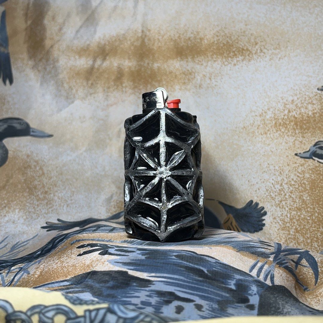 Spider Web BIC Lighter Case (Category: Stationery & School Supplies) located in Quezon City. Submitted by chikinita (Listing ID 1458252003, Image 1). Description: -Lighter Included (J3 BIC) -Can also customize other designs -Instagram: Claymado - Unique custom lighter - Black base with silver geometric pattern - Adds a cool touch to your everyday carry - Great conversation starter - Perfect for personal use or as a gift.