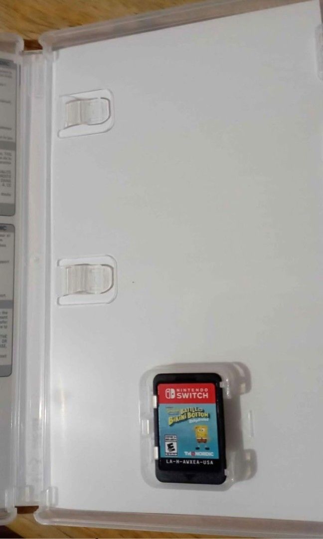 SpongeBob Battle for Bikini Bottom Rehydrated Nintendo Switch Game (Category: Nintendo) located in Manila. Submitted by izzycle (Listing ID 1458150914, Image 2). Description: - Used only twice - No issues. Works perfectly - Complete and in good condition - Not open for trading 📍 Location: Taguig Pwede meetup SM Aura or Market! Market! or Pateros RFS: Not my type of game / not what I expected.