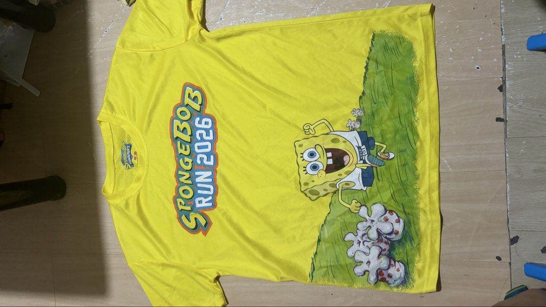 Spongebob Run 2026 Singlet Tshirt (Category: Activewear) located in Quezon City. Submitted by jerkyjake (Listing ID 1458266634, Image 1). Description: Spongebob Run Singlet TShirt Size Medium MOP: Gcash Delivery: Lalamove/J&T.