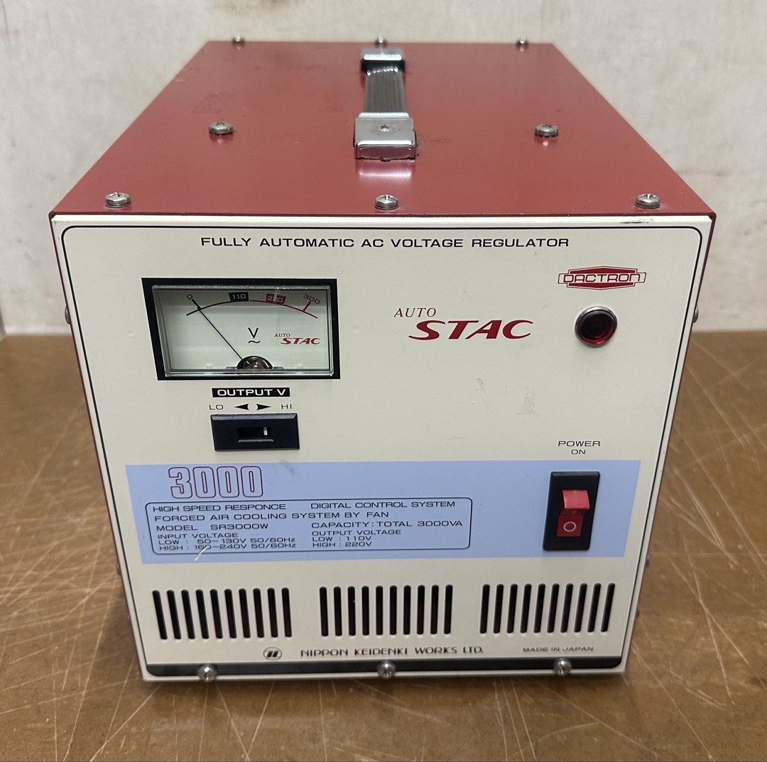STAC SR3000 AC Voltage Regulator - Made in Japan (Category: Electrical, Adaptors & Sockets) located in Pasay City. Submitted by jen.pen (Listing ID 1458166714, Image 1). Description: STAC SR3000 AC Voltage Regulator Made in Japan.