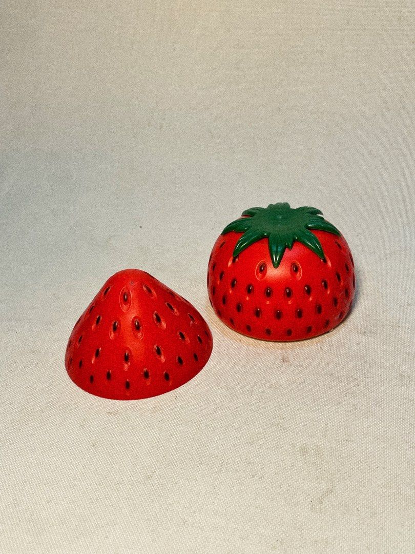 Strawberry canister (Category: Coffee & Tea Tableware) located in Antipolo. Submitted by ceramiqueph (Listing ID 1458100752, Image 1). Description: *Not airtight *Plastic.