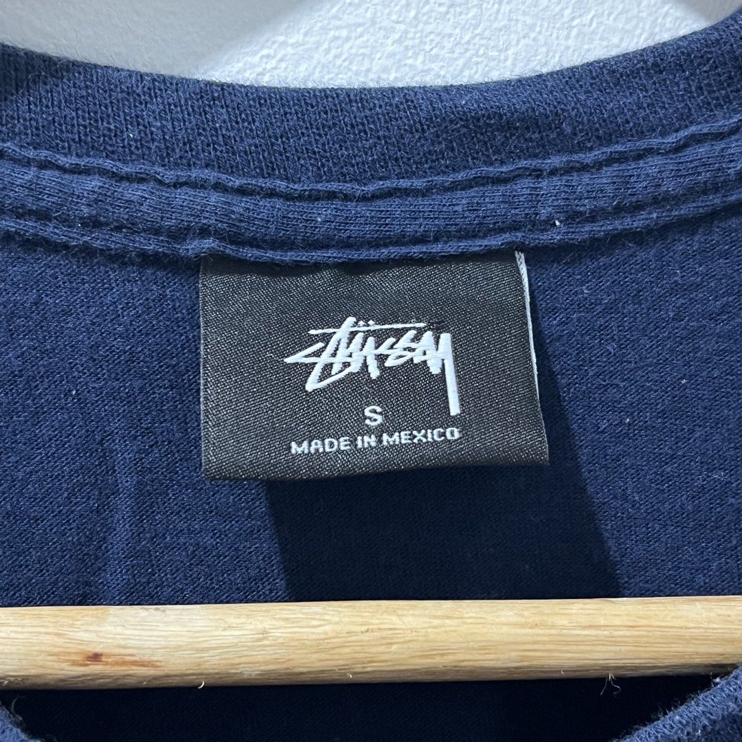 Stüssy Basic Logo Tee in a navy blue colorway (Category: Activewear) located in Manila. Submitted by lalakengmaypangarap (Listing ID 1458141554, Image 2). Description: LENGTH - 27.5" WIDTH - 17.5" PM.
