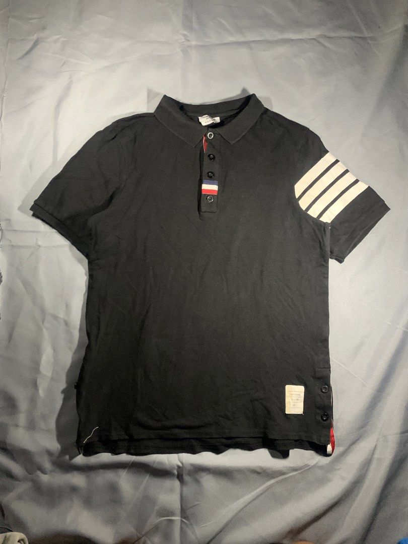 Thom browne polo shirt (Category: Luxury Apparel) located in General Santos City (Dadiangas). Submitted by stockyards (Listing ID 1458258912, Image 1). Description: Thom browne polo shirt Excellent | no issue 9.5/10 color rate Freeshipping.
