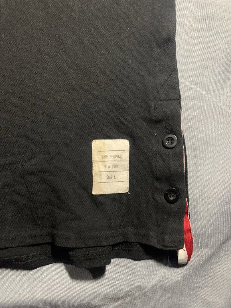 Thom browne polo shirt (Category: Luxury Apparel) located in General Santos City (Dadiangas). Submitted by stockyards (Listing ID 1458258912, Image 2). Description: Thom browne polo shirt Excellent | no issue 9.5/10 color rate Freeshipping.