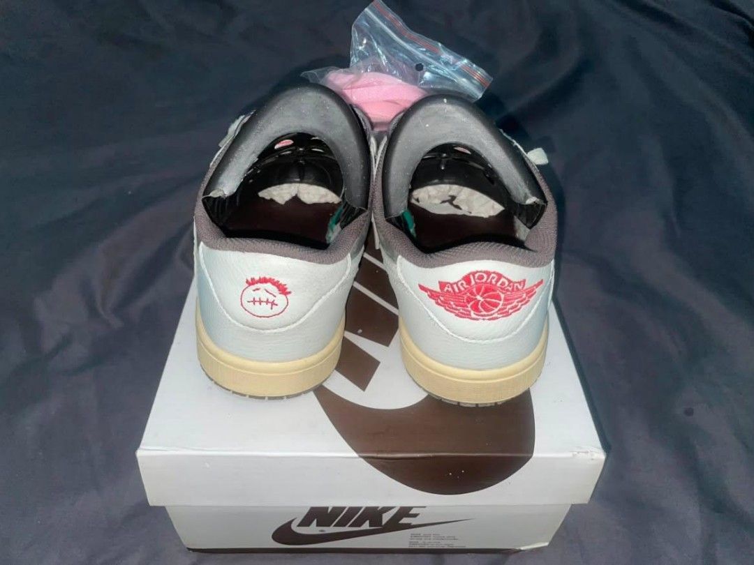 Travis Scott x Jordan 1 low (Category: Sneakers) located in Plaridel. Submitted by dizzy_crystal (Listing ID 1458269932, Image 3). Description: 👟 NIKE AIR JORDAN 1 LOW — GREY / SAIL ₱999 ONLY A clean and versatile pair that works effortlessly with everyday outfits. Simple, premium-looking colorway with a subtle vintage feel. ITEM DETAILS • Nike Air Jordan 1 Low • Size: US 8 / EU 41 • Colorway: Grey / Sail • Condition: Pre-owned — good overall co