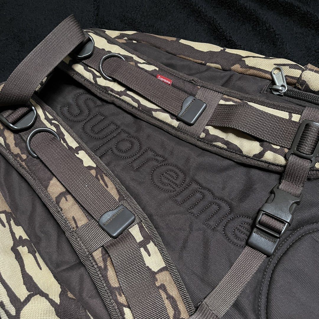 Vintage Supreme F/W 06 Treebark Camo Backpack (Category: Backpacks) located in Marikina City. Submitted by wayupcollective (Listing ID 1458236248, Image 3). Description: Vintage Supreme F/W 06 Treebark Camo Backpack This is a vintage piece Still in good condition 4 compartments Big YKK zippers No major flaws Only flaw: expired garter inside (laptop compartment) Measurement Length: 16” Width: 13” Depth: 5” .