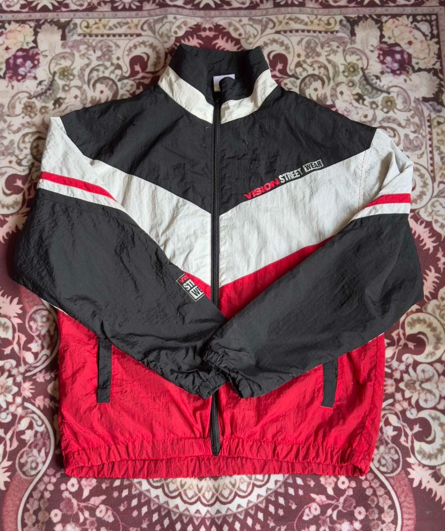 Vision Street Wear Windbreaker Jacket (Category: Coats, Jackets and Outerwear) located in Makati City. Submitted by thatisunique_thrift (Listing ID 1458183906, Image 1). Description: Vision Windbreaker W: 23 L: 27.5 Price: 2500.