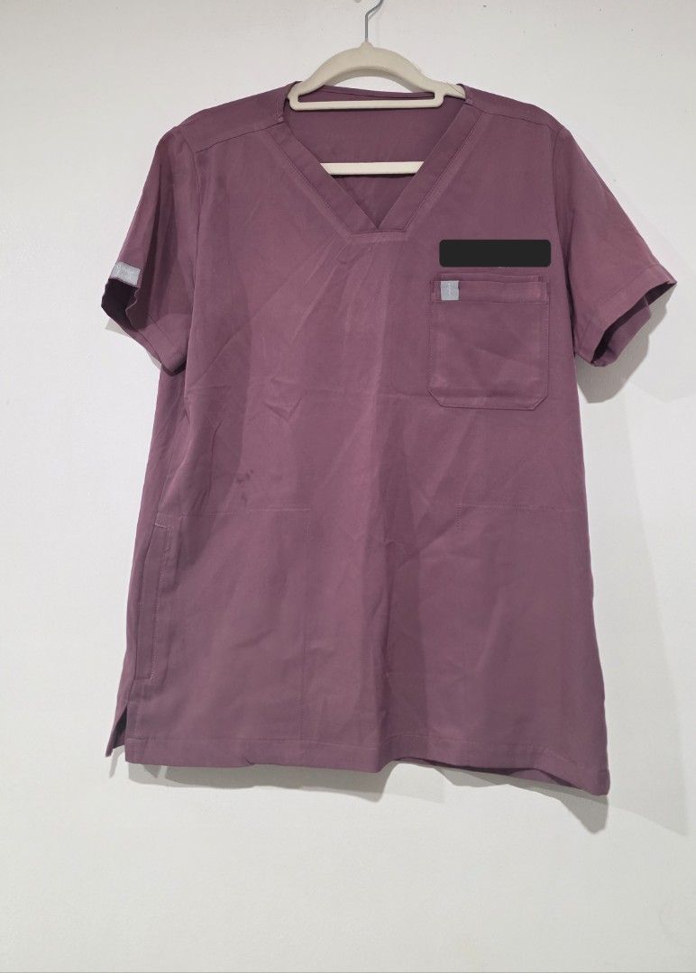 Whitecoat Manila Mauve Scrub Set - Size S-M (Category: Sets or Coordinates) located in Iloilo. Submitted by stellas21 (Listing ID 1458143615, Image 3). Description: - Mauve scrub set from Whitecoat Manila - Fits size Small to Medium - Minor issue: Name embroidered on upper scrubs (easily coverable by tailor) - Comfortable and stylish for workwear - Price: PHP 1500.