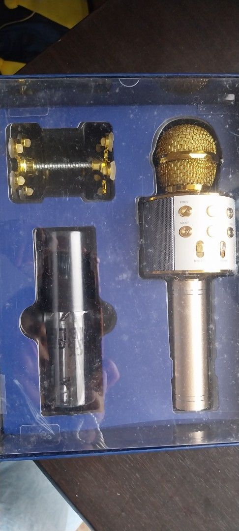 WSTER WS-858 Wireless Karaoke Microphone Speaker (Category: Soundbars, Speakers & Amplifiers) located in Cainta. Submitted by detheos7 (Listing ID 1458120526, Image 2). Description: - 200each. Buy 2 for 350 -Handheld KTV wireless microphone and speaker - Connects wirelessly for karaoke fun - Built-in controls for volume, remix, and mic on/off - Comes with a charging cable - Ideal for parties, gatherings, or singing practice - Easy to use and high