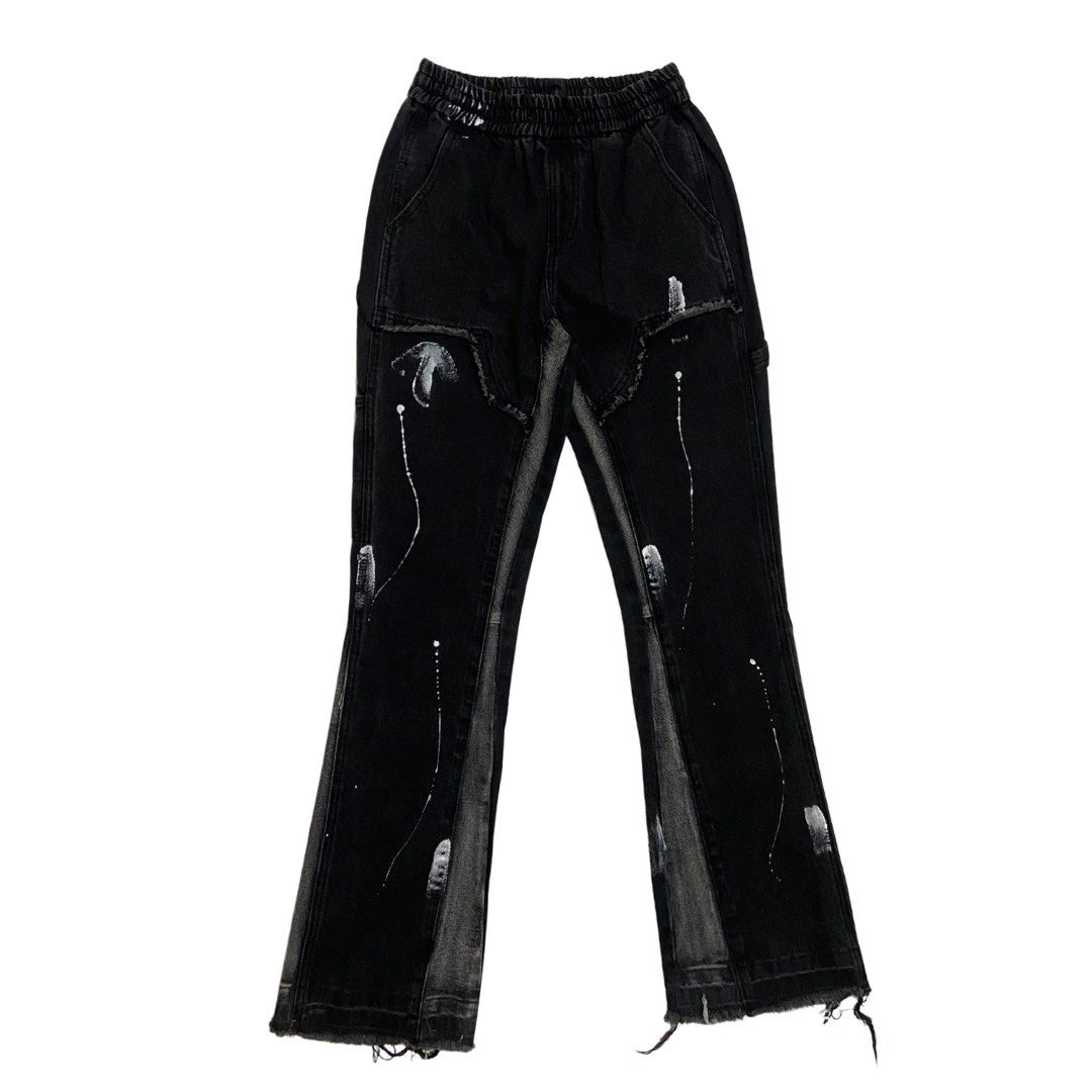 Y2k Black Flare Denim Carpenter Jeans (Category: Jeans) located in San Jose. Submitted by _kentsthrift (Listing ID 1458257638, Image 1). Description: -Dimensions details and condition included in the pictures -Double check measurements before buying -issue is signs of usage -Pictures may vary due to lighting -Feel free to message.