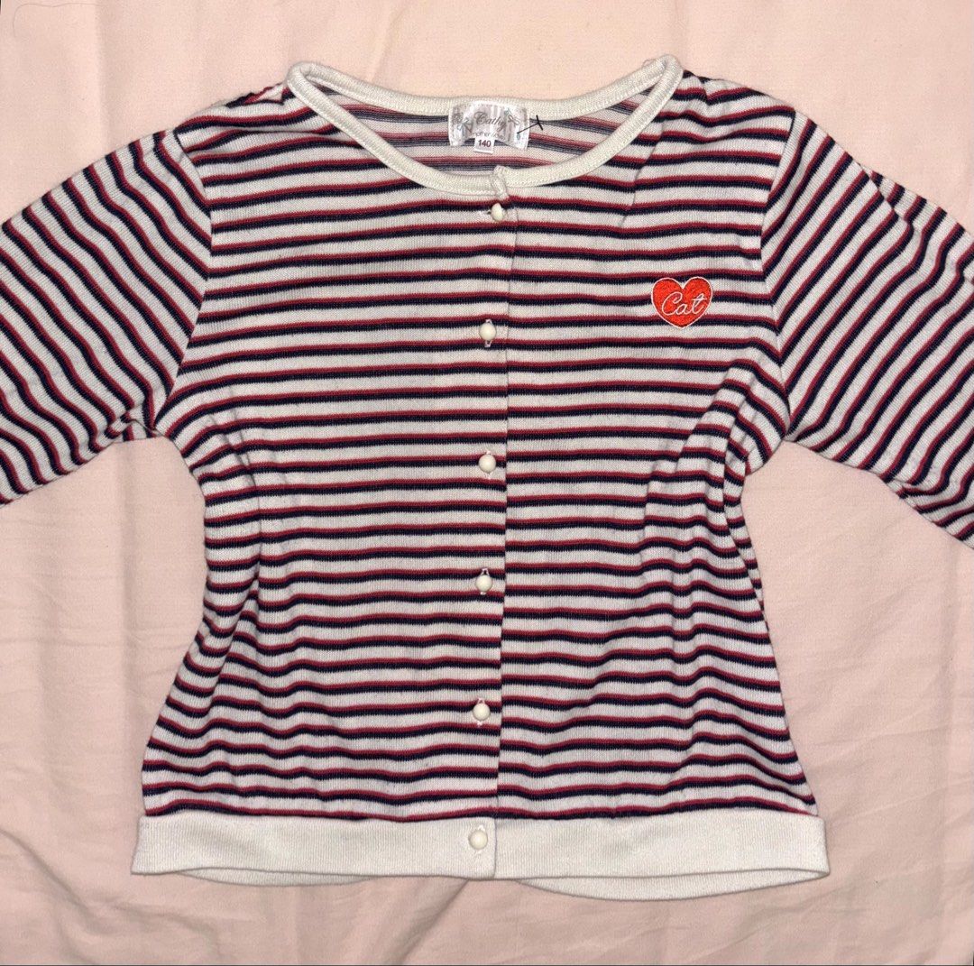 Y2K Striped Cardigan (Category: Longsleeves) located in Cavite. Submitted by bbbb444 (Listing ID 1458170134, Image 1). Description: - fits xs-s - boxy, cropped fit - bought from a pop-up thrift store - no when worn photos!!.