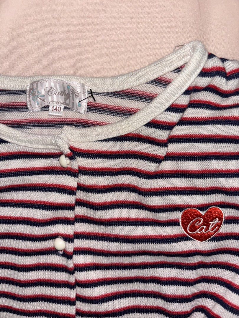 Y2K Striped Cardigan (Category: Longsleeves) located in Cavite. Submitted by bbbb444 (Listing ID 1458170134, Image 2). Description: - fits xs-s - boxy, cropped fit - bought from a pop-up thrift store - no when worn photos!!.