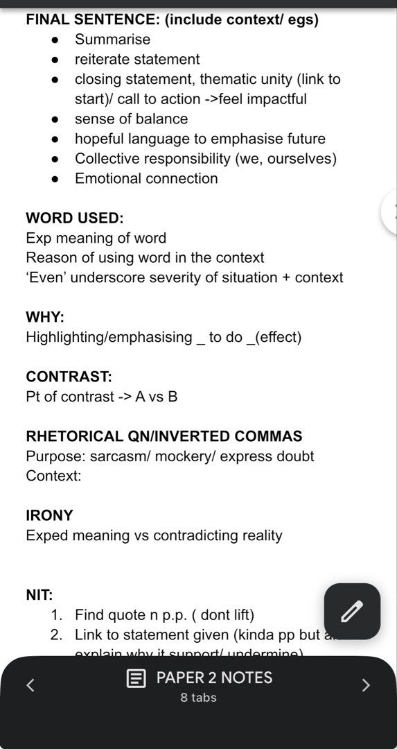 A level GP notes (Category: Assessment Books) located in Singapore. Submitted by nuggetruler (Listing ID 1458374303, Image 2). Description: Digital copy of gp notes (google doc) A level h1 gp notes Includes paper 1 and paper 2 notes with 50 pg long example bank based on diff topics (environment, sci and tech, etc.) .