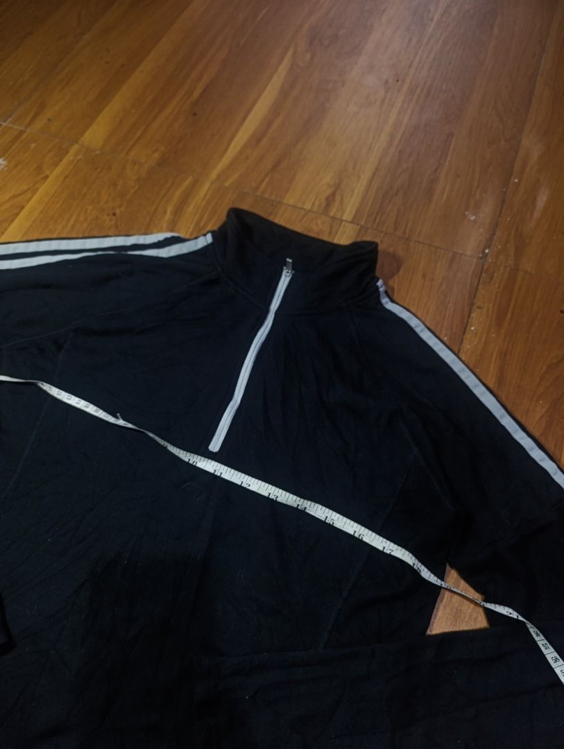 Adidas Pull over Golf 1/2 Zip Longsleeve (Category: Coats, Jackets and Outerwear) located in Bulacan. Submitted by koritoo (Listing ID 1458378983, Image 2). Description: Adidas Pull over Golf 1/2 Zip Longsleeve Good condition, paint issue Size M Dimensions: 19 Width 24 Length Color rate: 10/10.