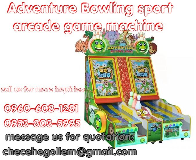 Adventure Bowling sport arcade game machine (Category: Other Home Appliances) located in Caloocan City. Submitted by happystorm_d41630 (Listing ID 1458315342, Image 1). Description: 1.size：200*185*255CM 2.weight：300KG .