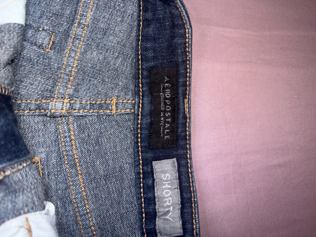 Aeropostale Distressed Denim Shorts (Category: Shorts) located in Manila. Submitted by maureenn10 (Listing ID 1458424965, Image 2). Description: - Aeropostale dark wash denim shorts - Distressed look with rips and frayed hems - Cuffed at the bottom - Ideal for casual wear - Versatile for styling with any top.