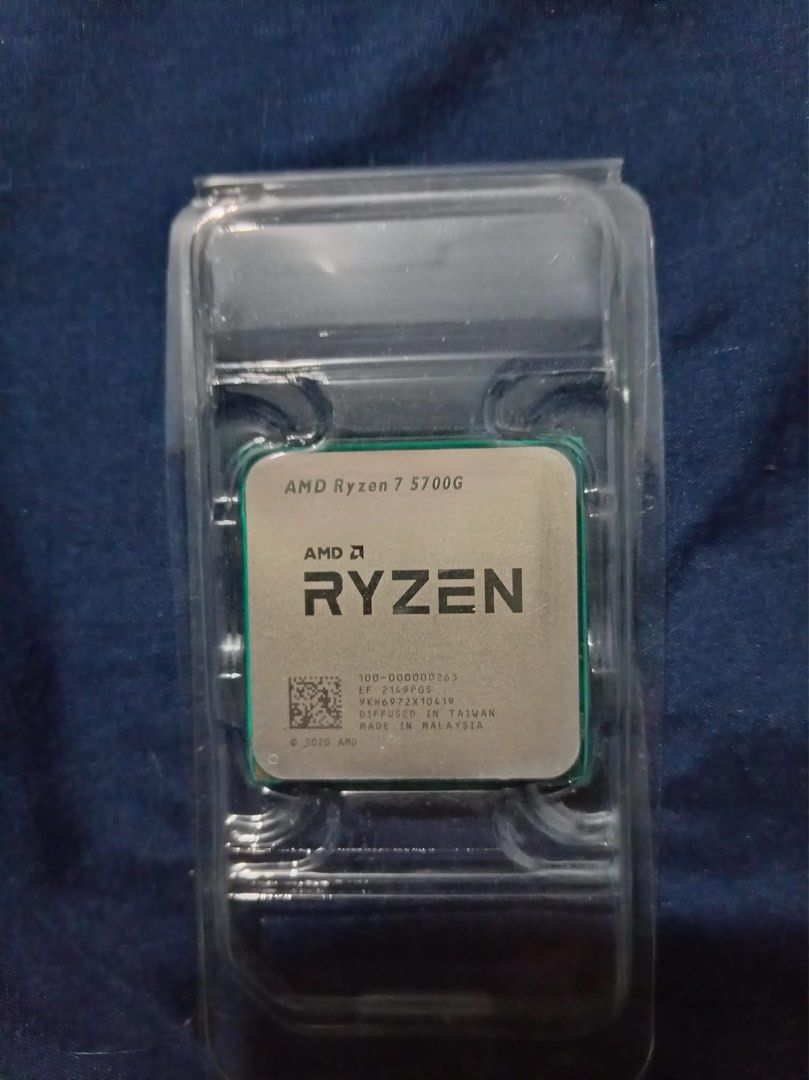 AMD Ryzen 7 5700G Processor (Category: Computer Parts) located in Manila. Submitted by elalara (Listing ID 1458374662, Image 1). Description: BRAND NEW AMD Ryzen 7 5700G Processor - 8-core, 16-thread processor - Integrated Radeon graphics - AM4 socket - Tray type.