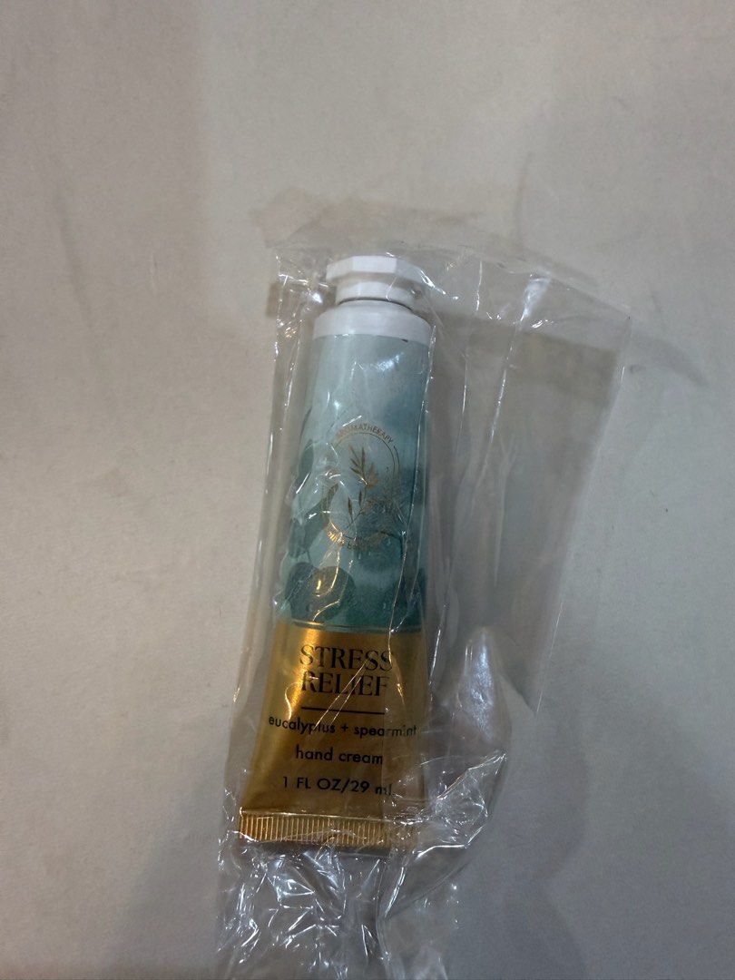 Assorted Bath & Body Works Hand Cream (Category: Hands & Nails) located in Quezon City. Submitted by curated.closet.co (Listing ID 1458356967, Image 2). Description: Assorted Bath & Body Works Hand Cream - Size: 1 fl oz/ 29mL each - 1 x Warm Vanilla sugar - 1 x Stress Relief - 1 x Touch of Gold - Good for hand scents - ₱220 each.