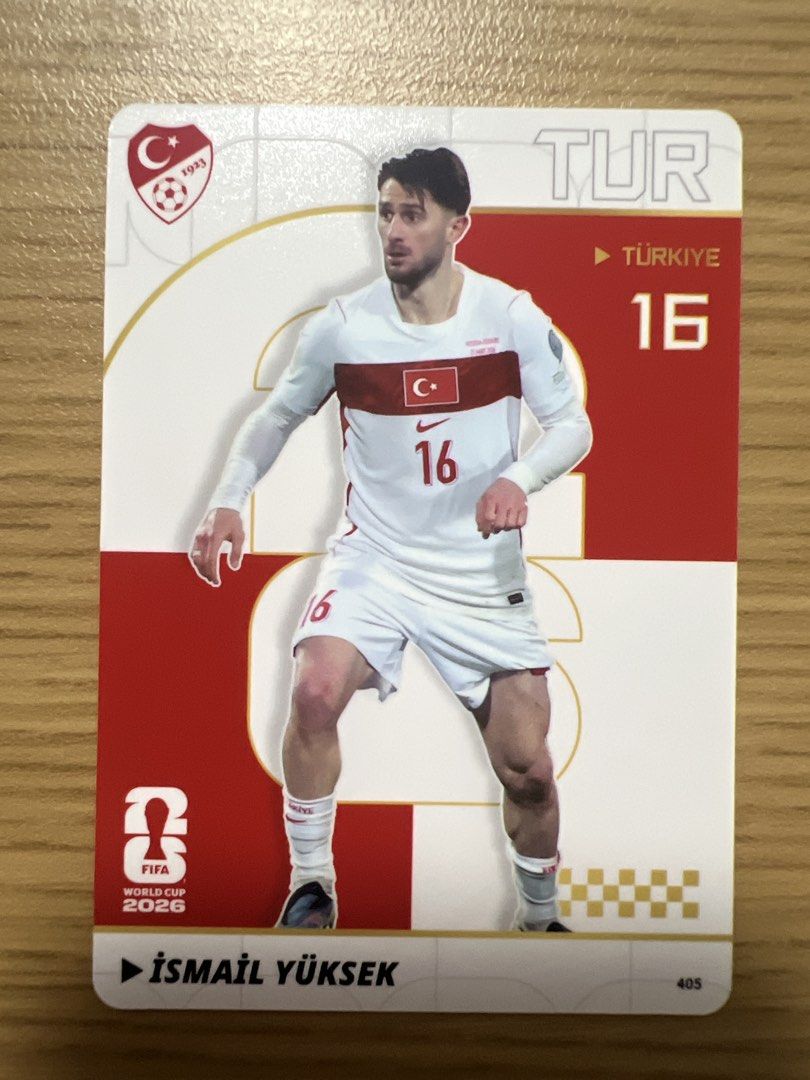 Assorted characters (Category: Raw Cards) located in Singapore. Submitted by wah_zai1990 (Listing ID 1458432521, Image 5). Description: Selling a set of Turkey national football team cards. Features players Uğurcan Çakır, Abdülkerim Bardakcı, Zeki Çelik, Ozan Kabak, and İsmail Yüksek. These are FIFA World Cup 2026 collectible cards. Great for any football fan or collector. Get your favorite players now!.