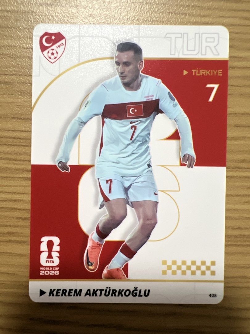 Assorted characters (Category: Raw Cards) located in Singapore. Submitted by wah_zai1990 (Listing ID 1458432521, Image 8). Description: Selling a set of Turkey national football team cards. Features players Uğurcan Çakır, Abdülkerim Bardakcı, Zeki Çelik, Ozan Kabak, and İsmail Yüksek. These are FIFA World Cup 2026 collectible cards. Great for any football fan or collector. Get your favorite players now!.