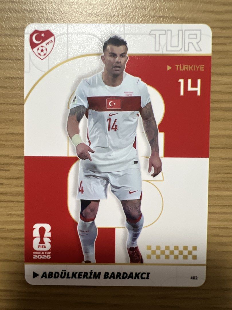 Assorted characters (Category: Raw Cards) located in Singapore. Submitted by wah_zai1990 (Listing ID 1458432521, Image 2). Description: Selling a set of Turkey national football team cards. Features players Uğurcan Çakır, Abdülkerim Bardakcı, Zeki Çelik, Ozan Kabak, and İsmail Yüksek. These are FIFA World Cup 2026 collectible cards. Great for any football fan or collector. Get your favorite players now!.