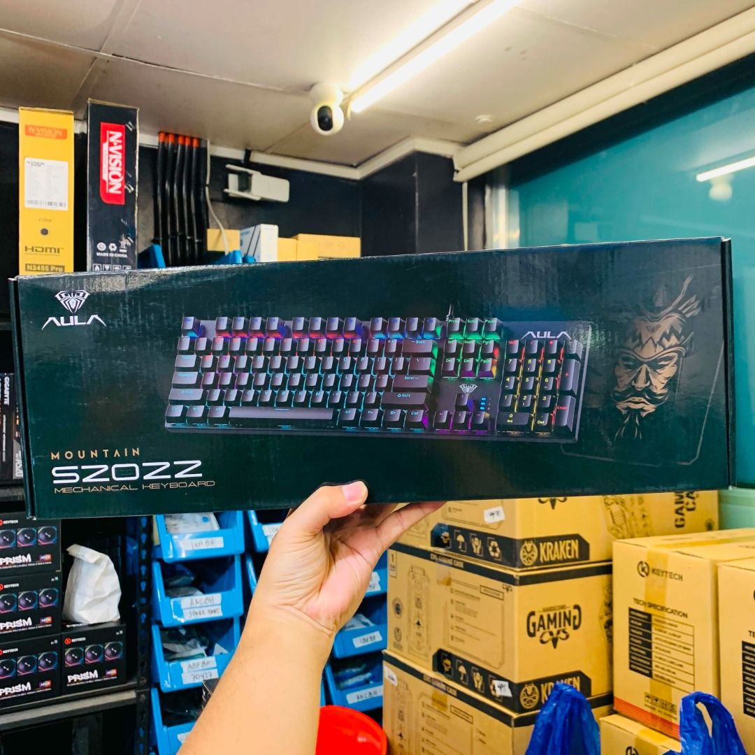 AULA MOUNTAIN S2022 (Category: Computer Keyboard) located in Caloocan City. Submitted by swiftdeer.cf08f3 (Listing ID 1458428675, Image 1). Description: - AULA MOUNTAIN SZOZZ Mechanical Keyboard - Vibrant RGB Lighting - Ideal for Gaming & Typing - Original Box Included - Enhance your gaming or work setup! 💬 Message us now for full specs & recommendations! 📷 Perfect for: ✔ Motorcycle rides ✔ Motovlogging ✔ Travel videos ✔ Content creation ✔ Acti