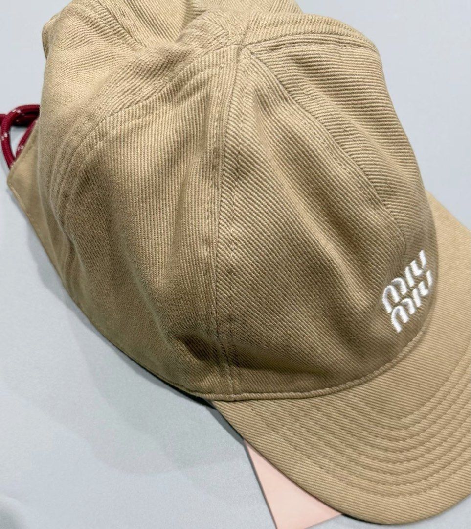 Authentic Miu Miu Baseball Cap (Category: Luxury Accessories) located in Manila. Submitted by designerarchives.ph (Listing ID 1458425109, Image 2). Description: ACTUAL PHOTOS POSTED. Farfetch box will be included. Only 1 slot available • 10 - 15 days eta • 50% dp is required. • No refund, return, or exchange. • Buyer will shoulder the sf. Shipping: NCR - lalamove/grab Provincial - LBC .