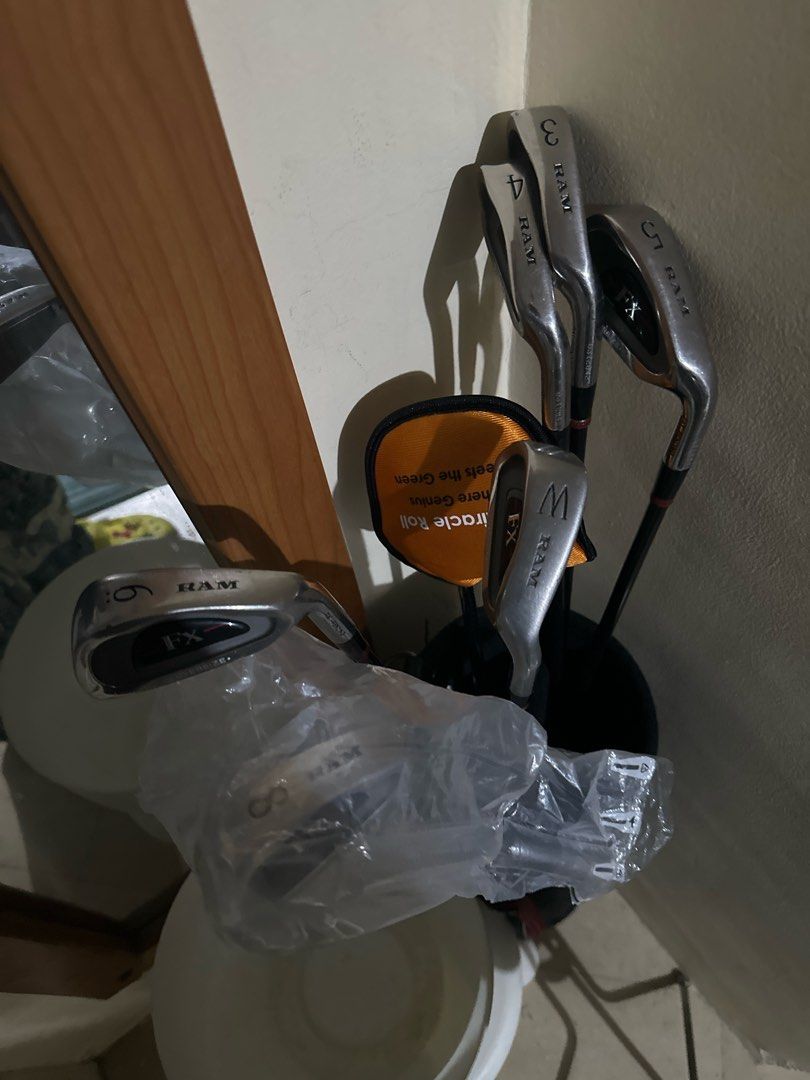 Beginner “ RAM “ Irons Golf w Range Bag (Category: Golf) located in Manila. Submitted by zo.ignacio (Listing ID 1458386268, Image 1). Description: Great set of Ram FX Oversize irons, perfect for high-to-mid handicappers or beginners looking for maximum forgiveness and distance. These feature perimeter-weighted cavity backs designed to minimize distance loss on off-center hits and help get the ball airborne with ease. NOTE: NO DRIVER, WOODS, HYBRI